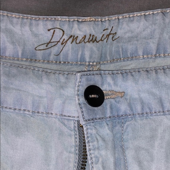 DYNAMITE💙LINEN-LIKE BABY BLUE SHORTS - Picture 2 of 7